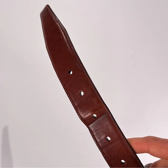 Trafalgar Men’s Dress Belt Easton Cortina Leather Brown Size 40 - Picture 4 of 15